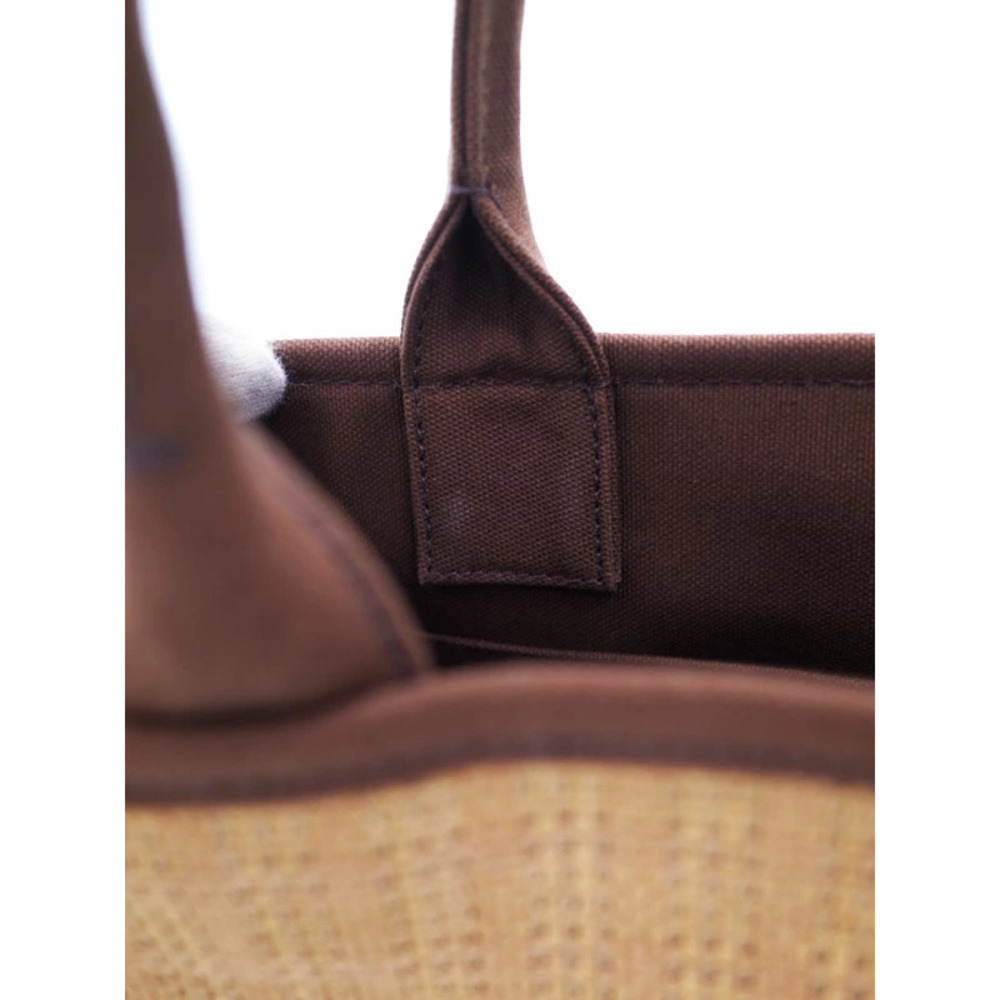 Prada 2WAY Tabacco brown woven straw basket tote bag - Picture 5 of 6